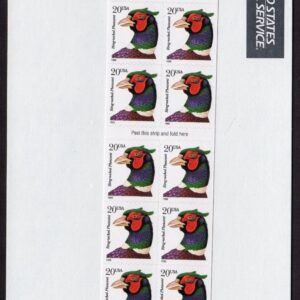 Scott #3050a Ring-necked Pheasant Booklet of 10 Stamps - Sealed P#V2222 White