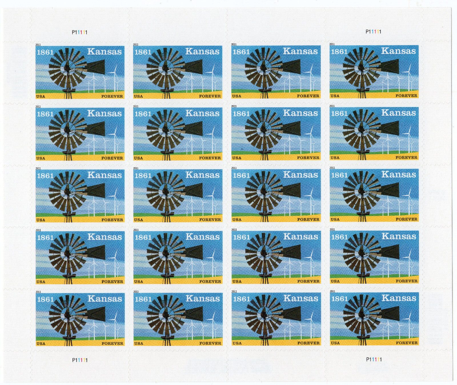 Scott #4493 Kansas Sheet of 20 Forever Stamps - MNH