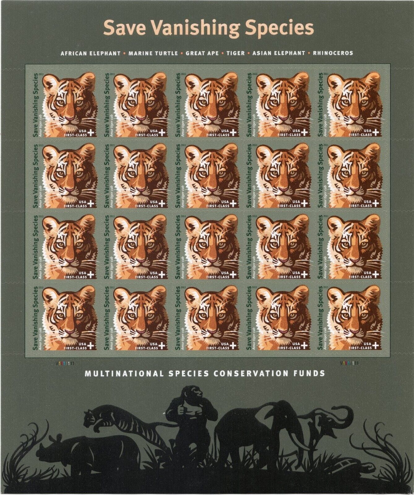 Scott #B4 Vanishing Species Semi-Postal Full Sheet of 20 Stamps - MNH