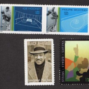 Scott #3555a-3556-3557 Sports Mentoring Langston H Block of 4 & Single Stamps