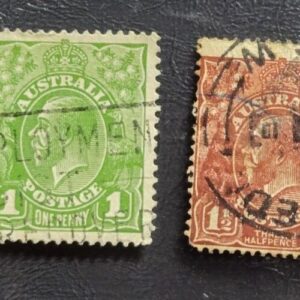 Stamp Australia King George V 1914-1924 A4 #21, 23, 24, 28 used
