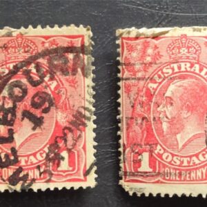 Stamp Australia King George V 1914-1924 A4 #21 x2 used