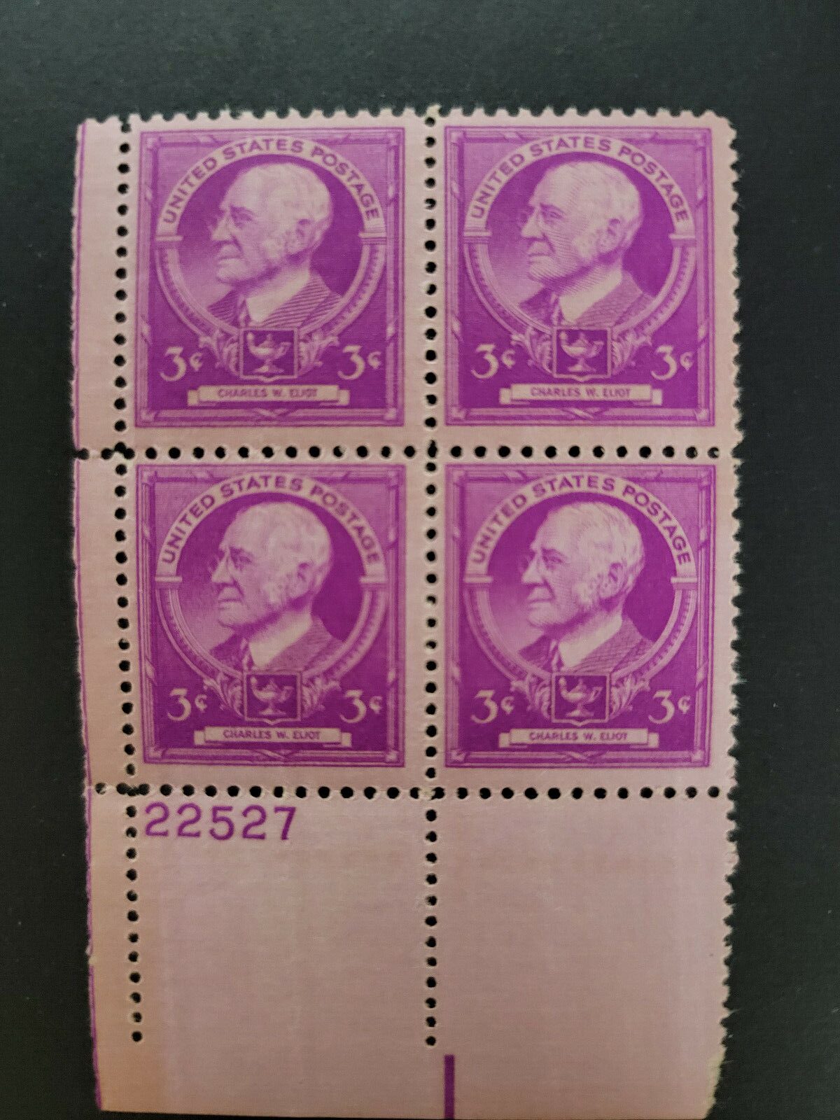 Scott #871 Charles Elliott Stamp block of 4 NMH