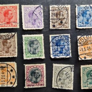Stamp Denmark 1913-28 King Christian X A16 set of 18 used