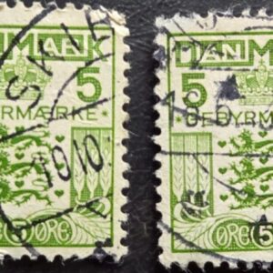 Stamp Denmark 1923 Postage Due D1 J12 x2 used