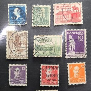 Stamp Denmark 1937-48 set of 13 used