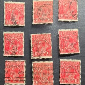 Stamp Australia 1914-24 King George V #26 x9 used