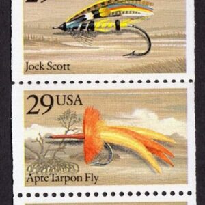 Scott #2549a FISHING FLIES Booklet Pane of 5 29¢ Stamps - MNH P#32225