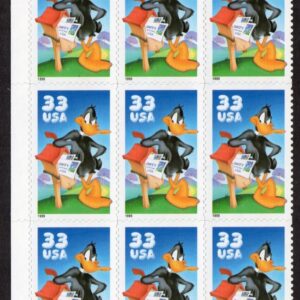 Scott #3306 Daffy Duck Half Sheet of 9 Stamps - MNH PC#8