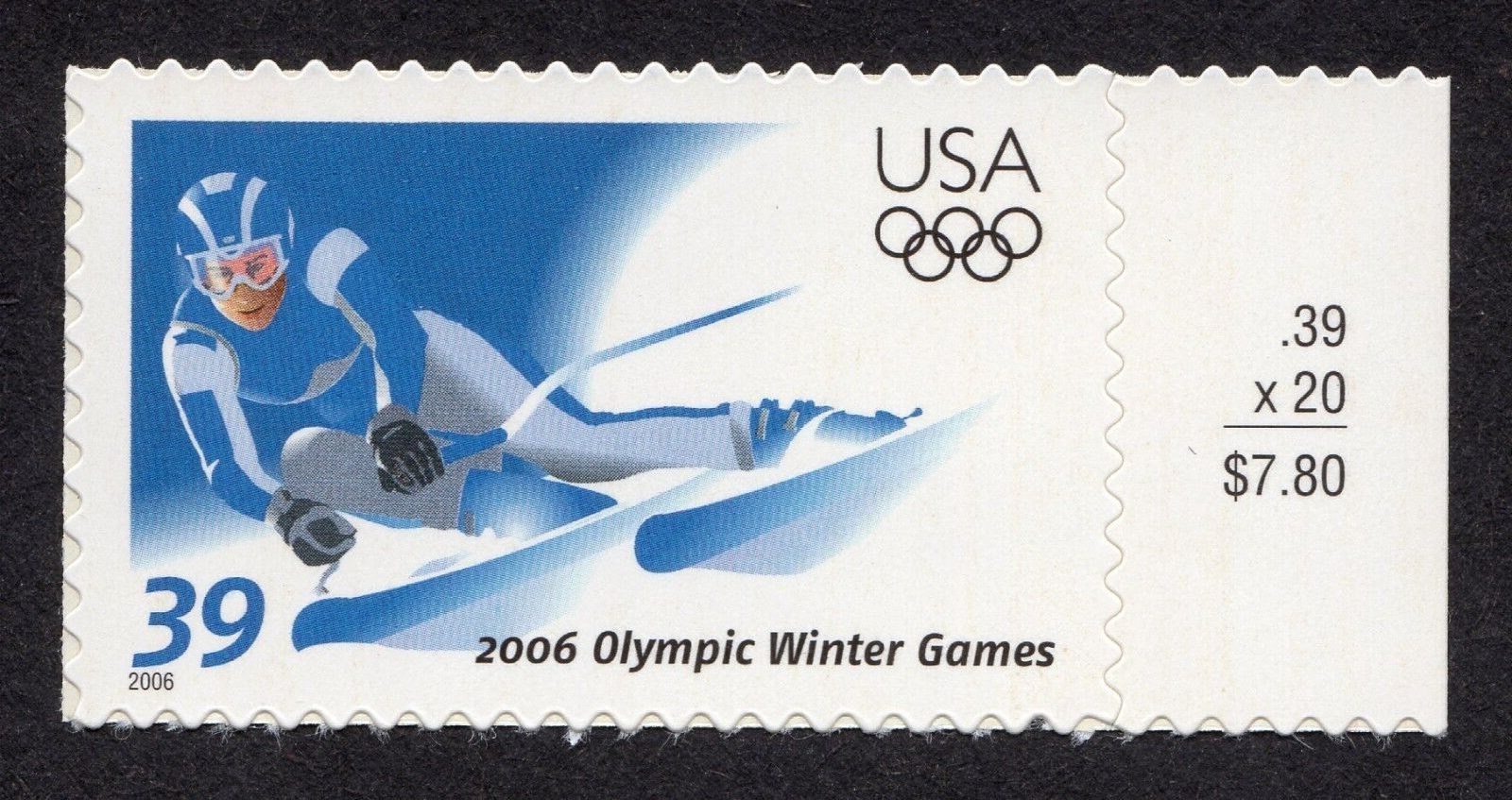 Scott #3995 Italy Olympics Single Stamp - MNH w/Price Selvage