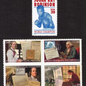 Scott #4020-4024a Robinson Benjamin Franklin Block of 4 Stamps - MNH Printer 1st