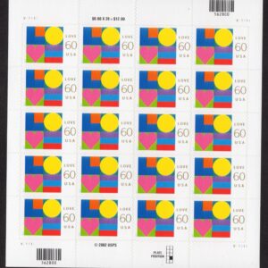 Scott #3658 Wedding Love Sheet of 20 Stamps- MNH Position C2