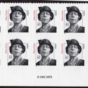 Scott #3433 Edna Ferber Plate Block of 10 Stamps - MNH Bottom