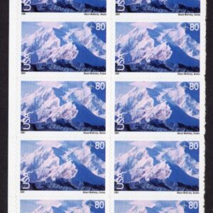 Scott #c137 Mt McKinley National Park Plate Block of 10 Airmail Stamps MNH Left