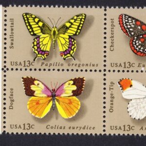 Scott #1715a (1712-15) Butterflies Mail Early Block of 4 Stamps - MNH