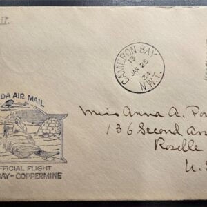 Stamp Canada Cover 25 Jan 1934 King George V A53 #154 Cameron Bay N.W.T.