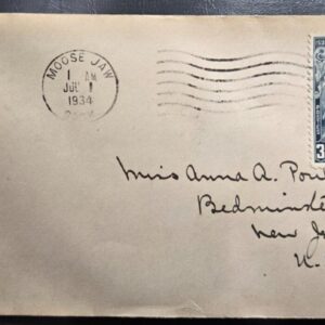 Stamp Canada FDC 1 July 1934 A72 #208 Moose Jaw Sask.