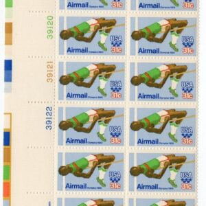 Scott #c97 Olympics High Jumper Plate Block of 20 Stamps - MNH UL PC#1