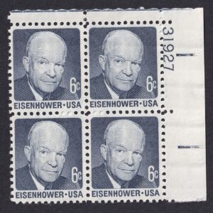 Scott #1393 Dwight Eisenhower Plate Block of 4 Stamps - MNH P#31927 UR