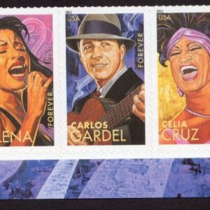 Scottt #4501a (4497) Latin Music Legends Plate # Strip of 5 Stamps - MNH Bottom