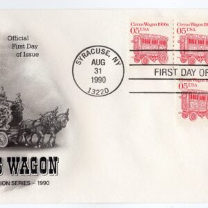 Scott #2452 Circus Wagon (08/31/1990) Artcraft Coil FDC Syracuse NY