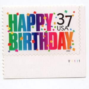 Scott #3695 Happy Birthday Plate # Single Stamp - MNH LR