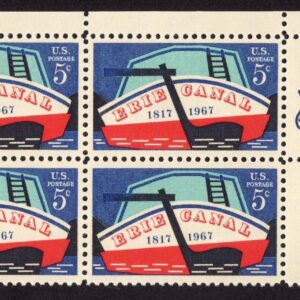 Scott #1325 Erie Canal 5¢ Zip Block of 4 Stamps - MNH