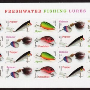 Scott #5965a (5961-65) Fishing Lures Sheet of 20 Forever Stamps - MNH In Stock!