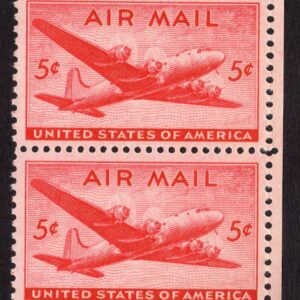 Scott #C32 DC-4 Skymaster Airmail Vertical Pair of Stamps - MNH