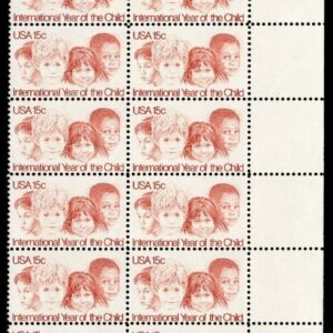Scott #1772 International Year of the Child Plate Block of 20 Stamps - MNH UR