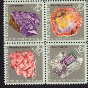 Scott #1541a Minerals Block of 4 Stamps - MNH Amethyst 1st