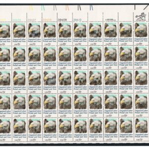 Scott #1831 Organized Labor Proud & Free Sheet of 50 Stamps - MNH in mount UL
