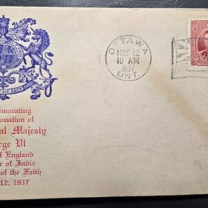 Stamp Canada 1937 Cover #237 King George VI Coronation