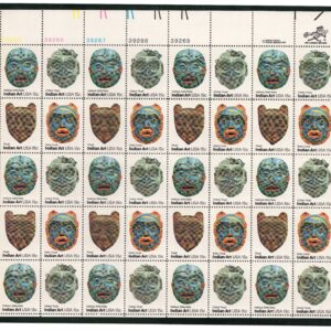 Scott #1837a Indian Masks Sheet of 40 Stamps - MNH UL in mount