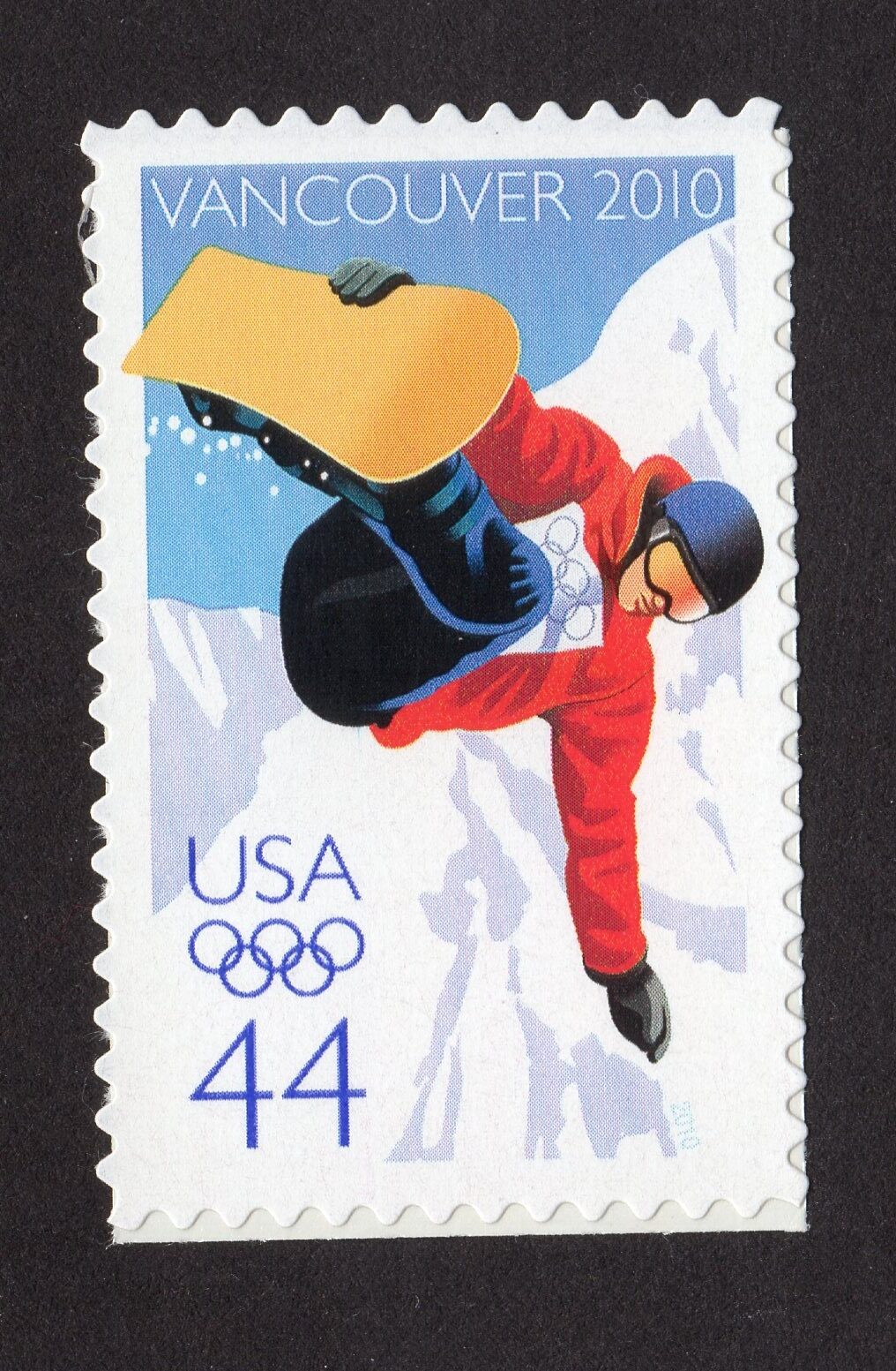 Scott #4436 Vancouver Winter Olympics Snowboarder Single Stamp - MNH