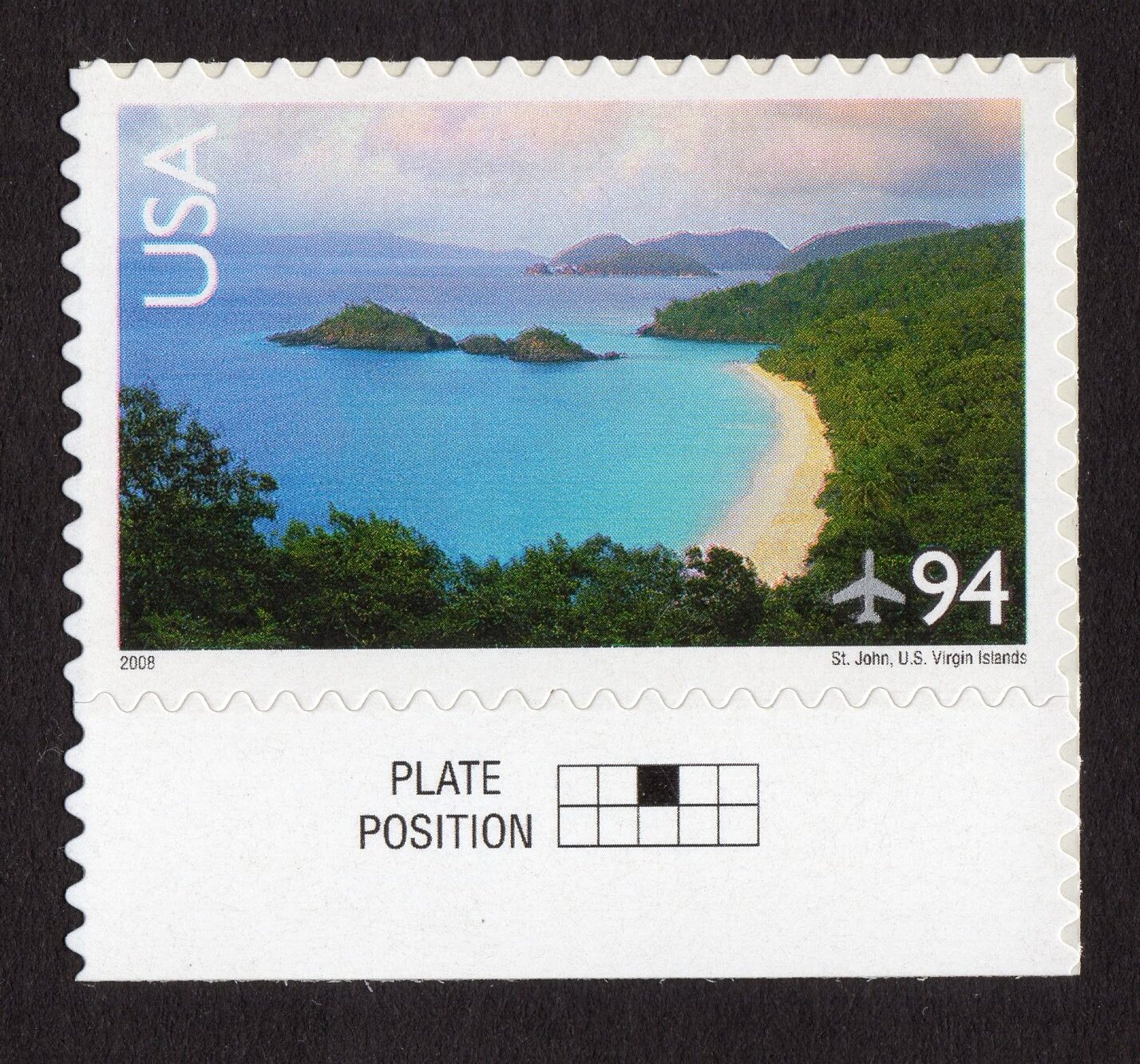 Scott #c145 St. John, US Virgin Islands Single Airmail Stamp - MNH w/Plate Pos A