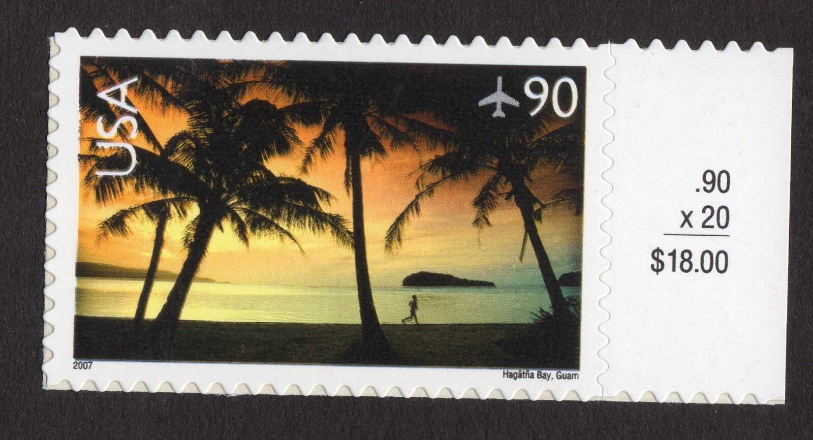 Scott #c143 Hagatna Bay, Guam $0.90 Single Airmail Stamp - MNH w/price selvage