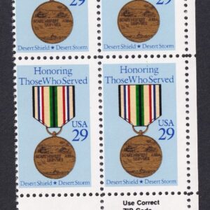 Scott #2551 Medal of Honoring Those Who Served Zip Block of 4 Stamps - MNH