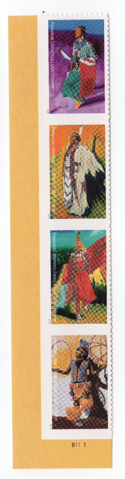 Scott #5978-5981a PowWows Native American Culture Plate Strip 4 Stamps - MNH LL