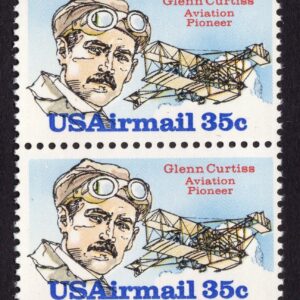 Scott #c100 Glenn Curtiss Aviation Pioneer Vertical Pair of Stamps - MNH
