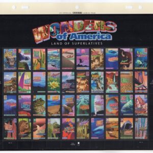 Scott #4072a Wonders of America Full Sheet of 40 Stamps - MNH mounted Scott page