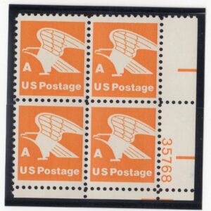 Scott #1735 Eagle A Rate Plate Block of 4 Stamps - MNH in mount
