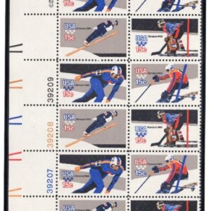 Scott #1798b Winter Olympics Plate Block of 20 Stamps - MNH in mount