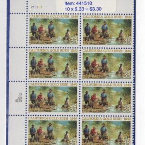 Scott #3316 California Gold Rush Block of 10 Stamps - Sealed Blue