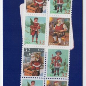 Scott #3004-3007a Santa & Boy Block of 10 Stamps - Sealed