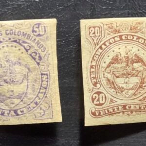 Stamp Columbia Telegrafos from the 1890s MNH (3) MH (1)