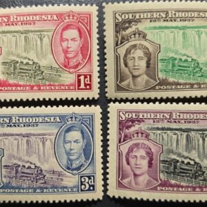 Stamp British Colony Southern Rhodesia 1937 George VI + Elizabeth A7 #38-41 MNH