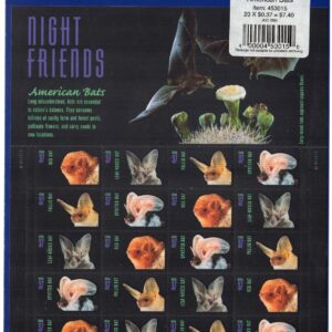 Scott #3664a Night Friends (American Bats) Sheet of 20 Stamps - Sealed Blue #2