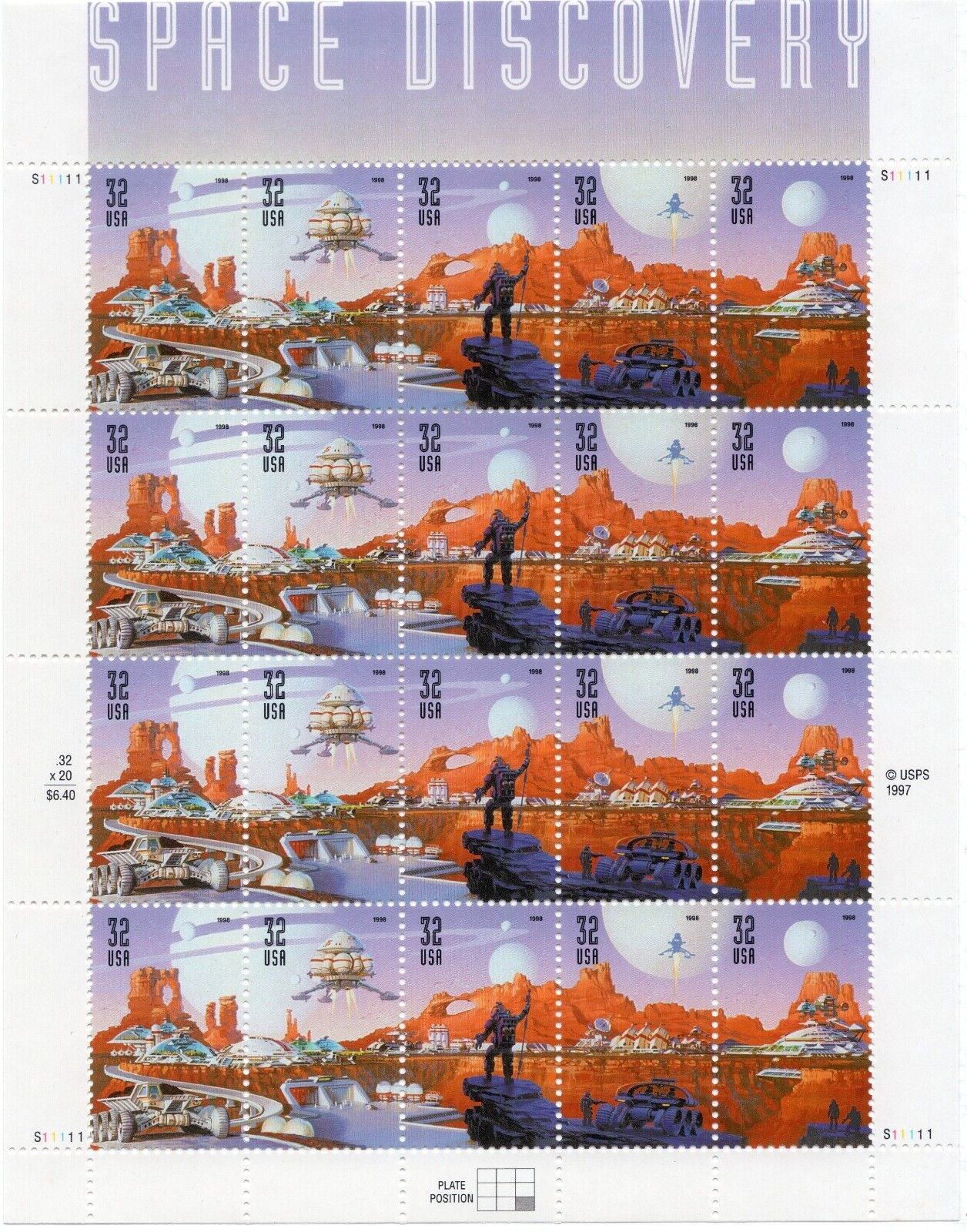 Scott #3242a (3237) Space Discovery Sheet of 20 Stamps - MNH