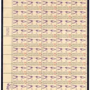 Scott #1683 Alexander Graham Bell Telephone Full Sheet of 50 Stamps MNH UL mount